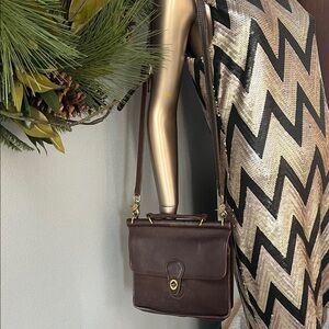 Coach Dark Brown Willis Vintage Leather Crossbody Bag